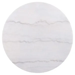 Colvin 36" Round White Marble Top Coffee Table With Casters, Black Finish