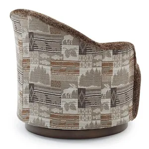 April Fabric Swivel Glider Chair - Chocolate