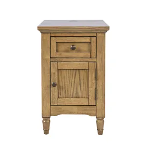 Brentwood Modern Transitional USB Charging End Table With Storage Cabinet