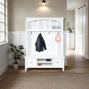 Westport Modern Farmhouse Hall Tree With Storage Bench