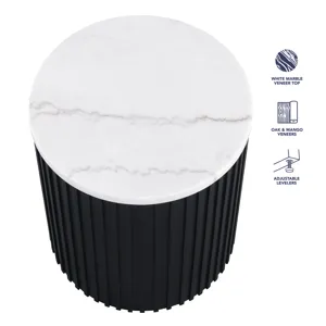 Colvin Round End Table, Black Finish