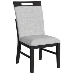 Transcend Dining Side Chair with Light Grey Fabric in Charcoal