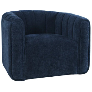 Grande Upholstered Barrel Swivel Chair - Navy