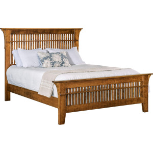 Leonhardt Queen Spindle Bed - Cherry Walnut