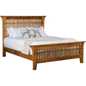 Leonhardt Queen Spindle Bed - Cherry Walnut