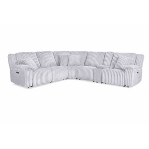 Presley Fog 6 Piece Power Reclining Sectional
