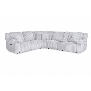 Presley Fog 6 Piece Power Reclining Sectional