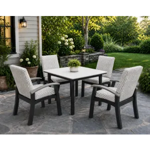 Belle Isle Cushion Cafe Outdoor Arm Chair - Kona / Etna Heron 