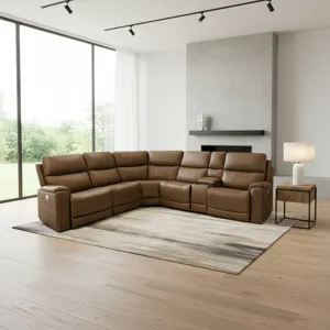 Cappuccino 6 Piece Power Reclining Sectional 