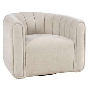 Grande Upholstered Barrel Swivel Chair - Natural