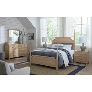 Tide & Timber-Clear Oak Pencil Poster Bed - King