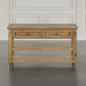 Brentwood Modern Transitional 50" Sofa Console Table With Drawers And Storage Shelves