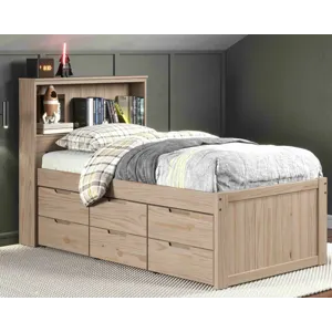 Captains Storage Bed with Headboard - Sandstone