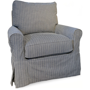 Libby XL Swivel Glider Slipcover Chair - Navy