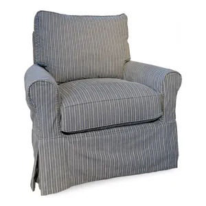 Libby XL Swivel Glider Slipcover Chair - Navy