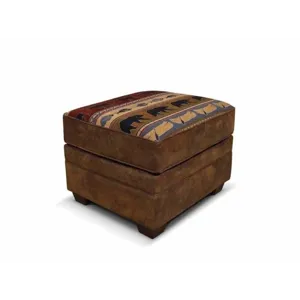 Jaden Ottoman - Pinto Tobacco Faux Leather