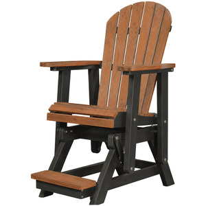 Cambridge Outdoor Single Counter Glider Chair - Antique Mahogany/Black