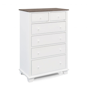 Portland Two-Tone 6 Drawer Chest - Driftwood/Snow White