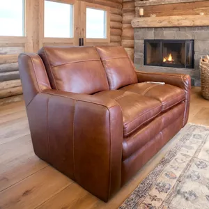 Berlin Chestnut Leather Loveseat