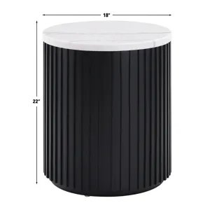 Colvin Round End Table, Black Finish