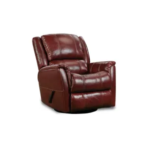 Mercury 188 Leather Swivel Glider Recliner - Red