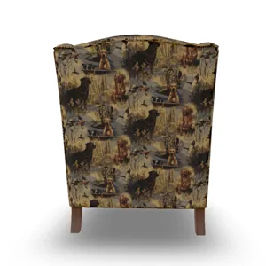Andrea Fabric Stationary Chair - Dark Walnut