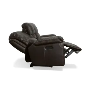 Fenwick Leather Power Loveseat w/Console & Power Headrests