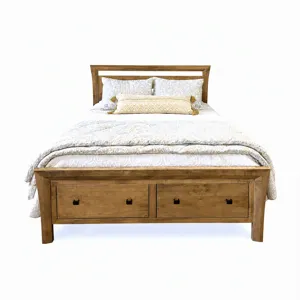 Marco Queen Bevel Storage Bed - Latte