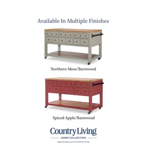 Vintage Market Kitchen Island 6 Drw W/Casters