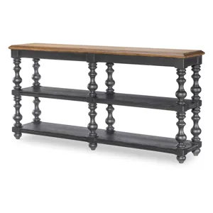 Vintage Market Bobbin Leg Console Table - Kettle Black / Barnwood