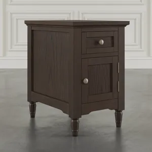 Brentwood Modern Transitional USB Charging End Table With Storage Cabinet