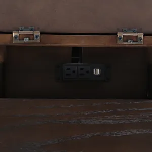 Brentwood Modern Transitional USB Charging End Table With Storage Cabinet