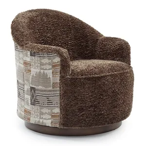 April Fabric Swivel Glider Chair - Chocolate