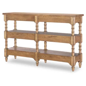 Vintage Market Turned Leg Console Storage Table 4 Drw