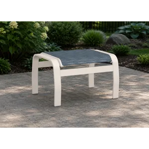 Belle Isle Sling Ottoman - Snow / Nimbus Ocean