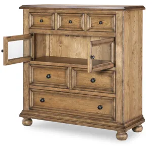 Vintage Market Glass Door 6 Drawer Chest