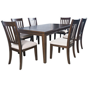 Brentwood 72" Extension Table w/6 Slat Back Chairs - Arbor Oak