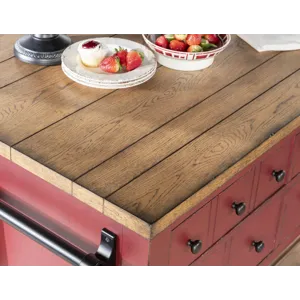 Vintage Market Kitchen Island 6 Drw W/Casters