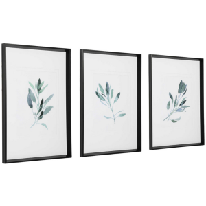 Simple Sage Framed Prints, S/3