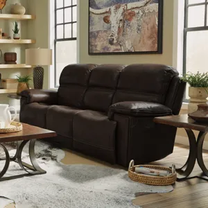 Fenwick Leather Power Reclining Sofa with Power Headrests - Dark Brown