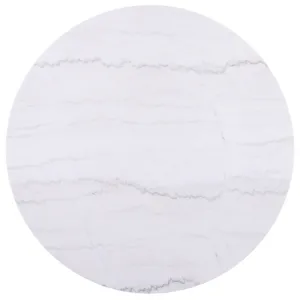 Colvin 36" Round White Marble Top Coffee Table, Toffee