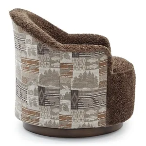 April Fabric Swivel Glider Chair - Chocolate