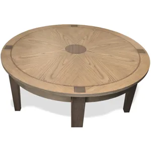 Sun Haven - 52" Round Dining Table - Oak and Walnut Finish