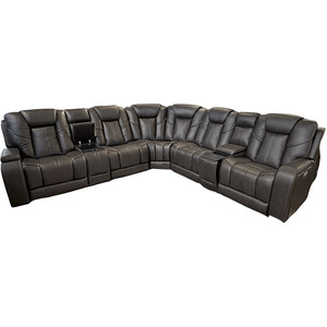 Daniel Kona Earth Immersive Audio 7 Piece Leather Sectional (Triple Power w/ Speakers)