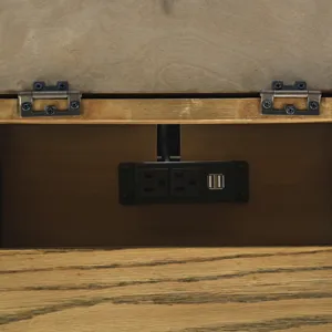 Brentwood Modern Transitional USB Charging End Table With Storage Cabinet