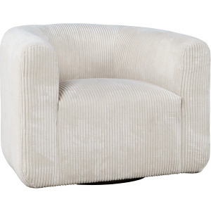 Biggs Corduroy Upholstered Barrel Swivel Chair - Natural 