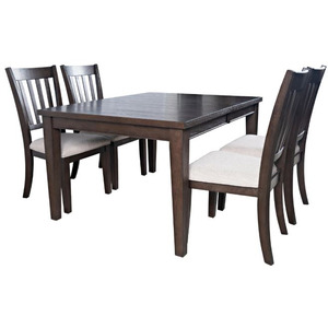 Brentwood 72" Extension Table w/4 Slat Back Chairs - Arbor Oak