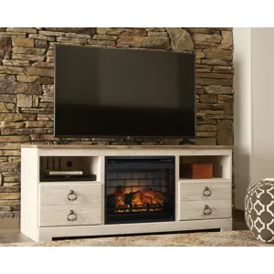 Willowton 64" TV Stand with Electric Fireplace