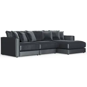 Remington 3 Piece Sectional Sofa Chaise - Slate