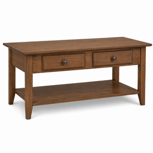 Shaker Coffee Table with Shelf - Tuscan Brown